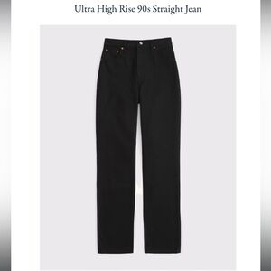 Abercrombie & Fitch Black Ultra High Rise Straight Leg Jean 25 / 0